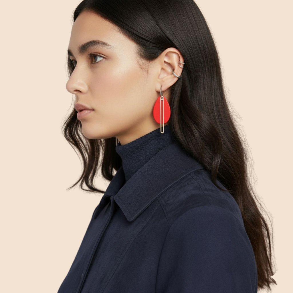 Oval Medium Earrings - Chiclette/Cream