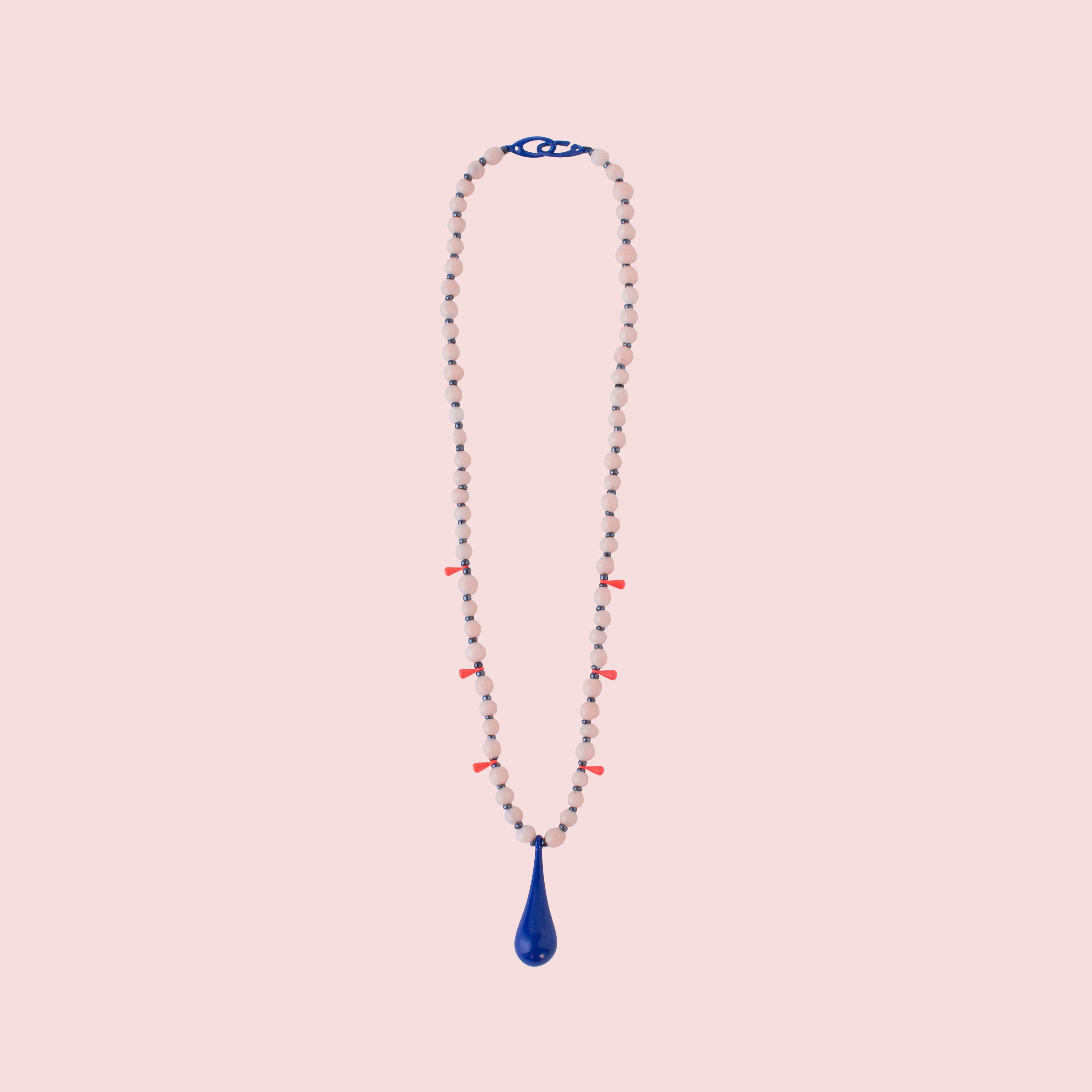 Blue Drop Beat Necklace