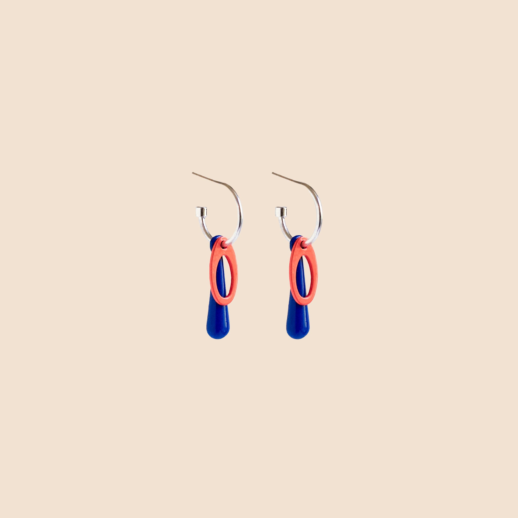 M&M SLIM EARRINGS-BLUE/CHICLETTE