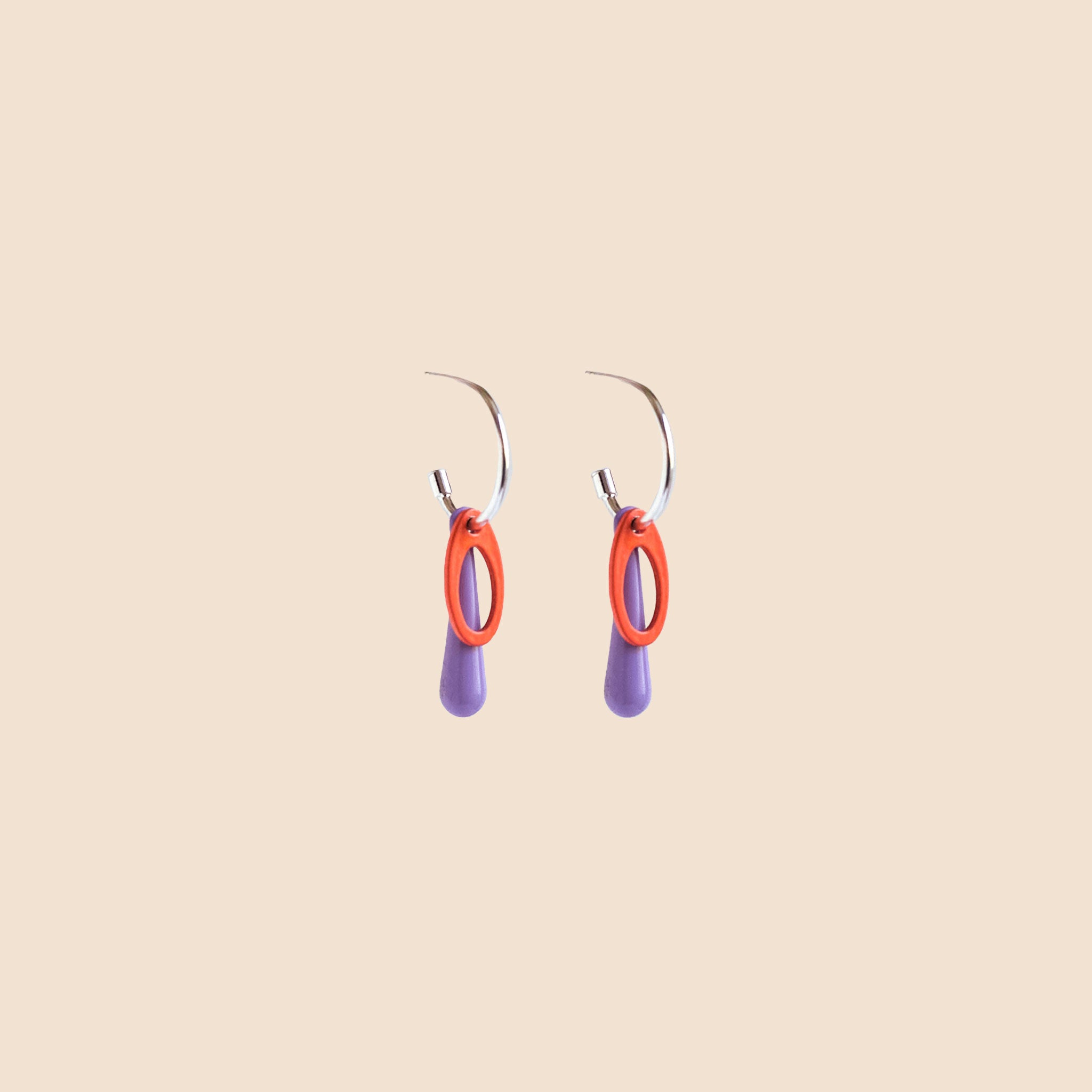 M&M SLIM EARRINGS-LILAC/CHICLETTE