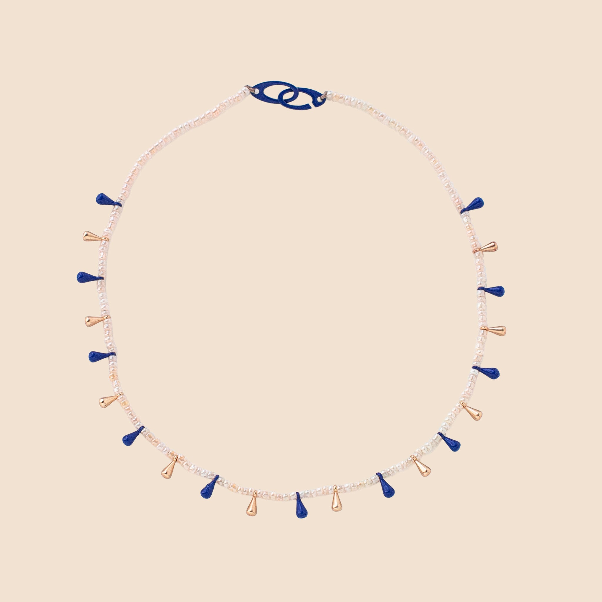 Dewi Necklace Blue/Pearly Pink