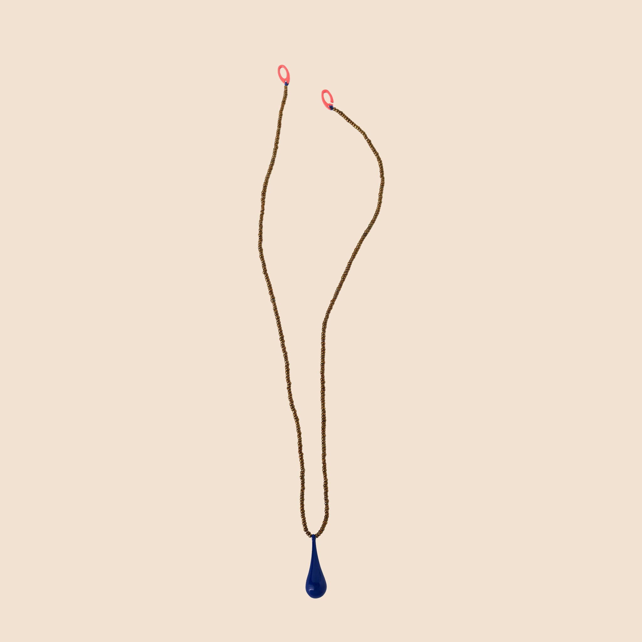 Drop L Necklace - Blue/Gold