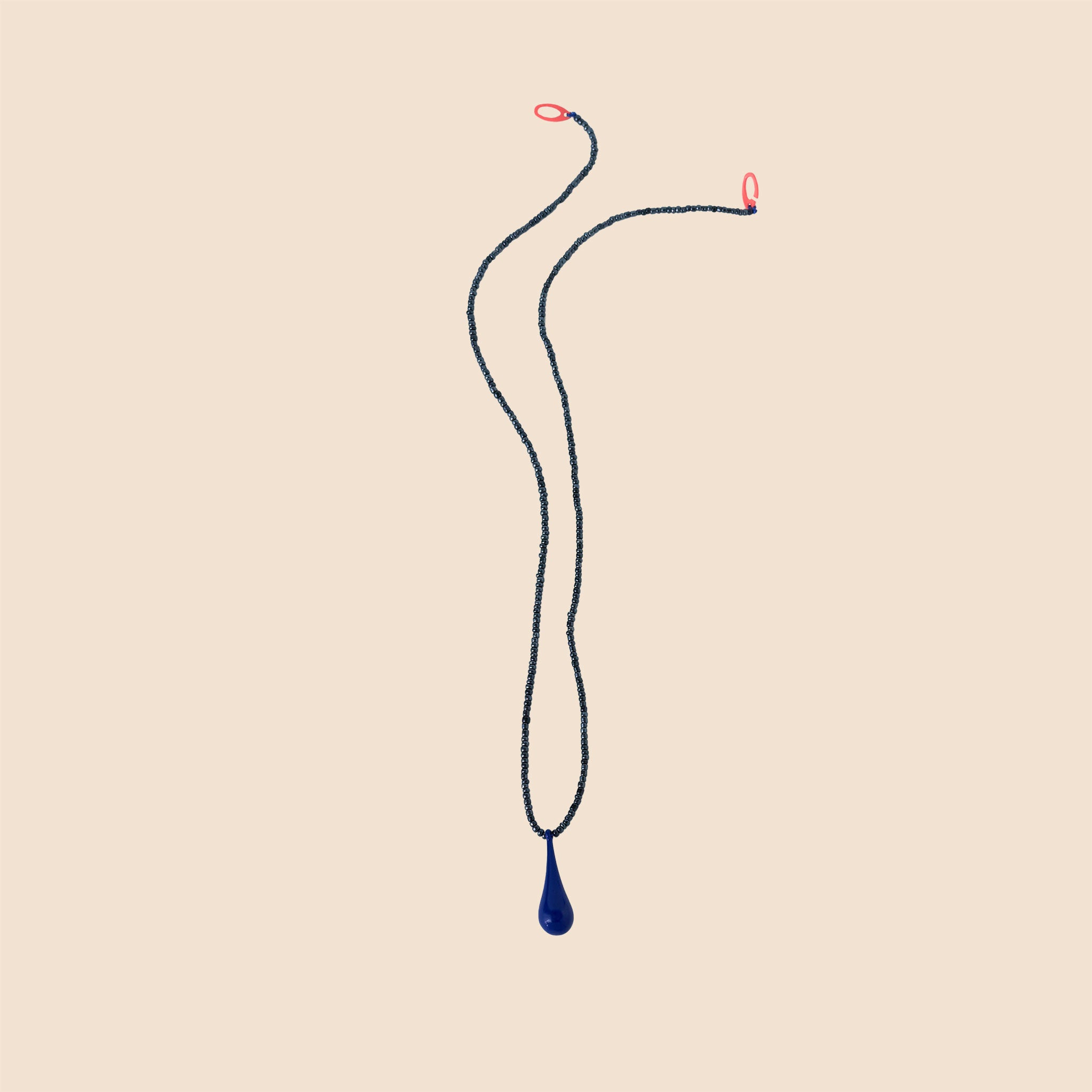 Drop L Necklace - Blue/Blue Noir