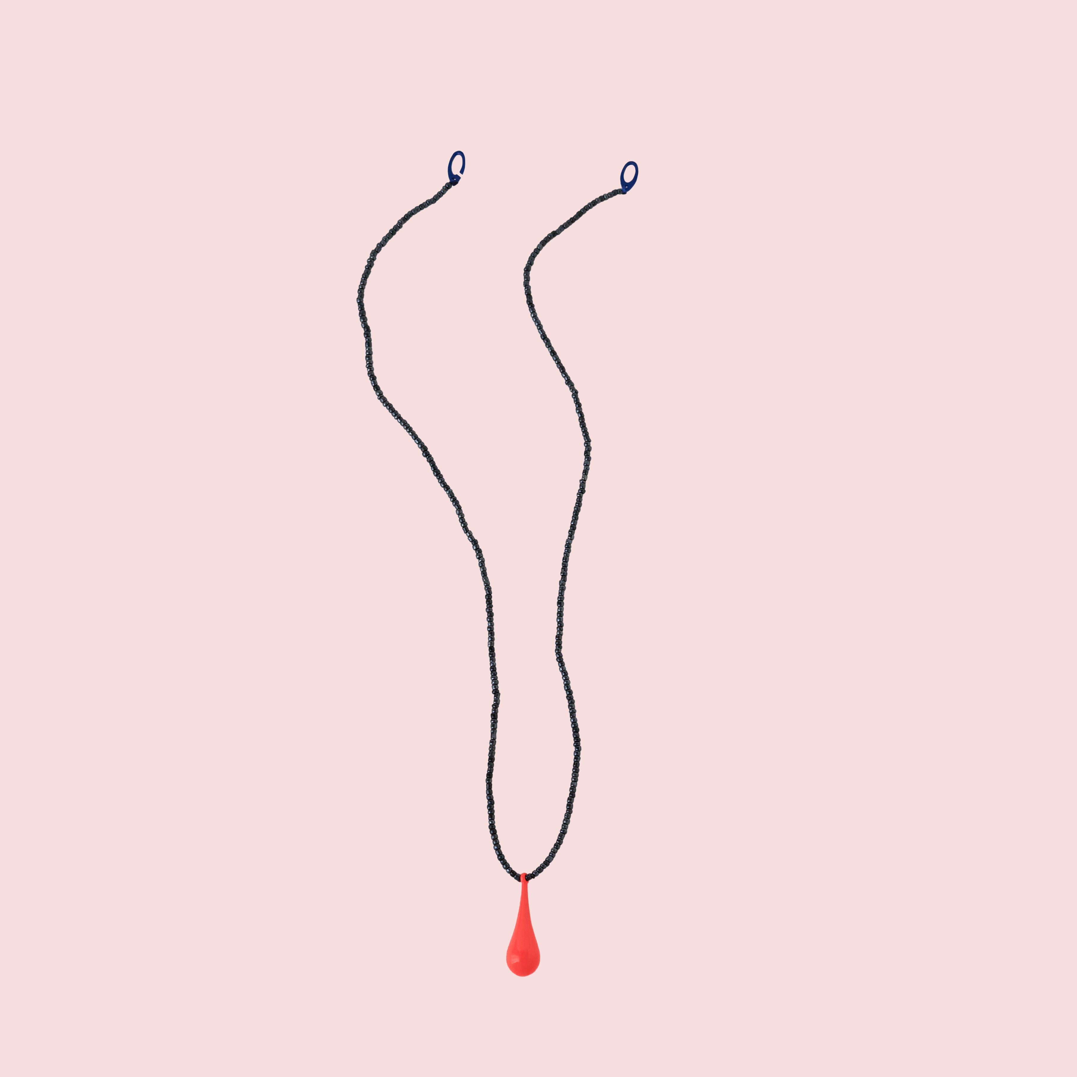 Drop L Necklace - Chiclette-Blue Noir