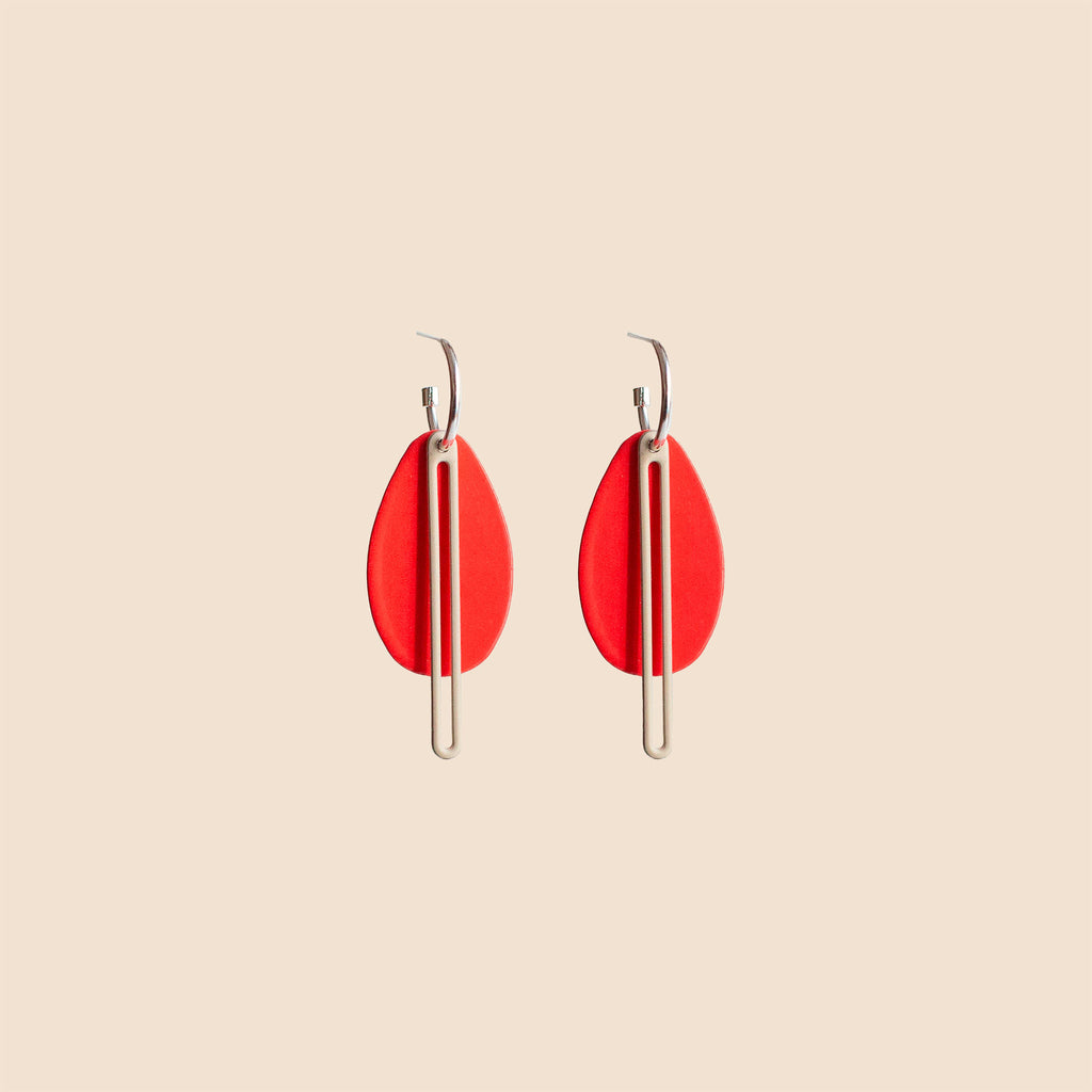 Oval Medium Earrings - Chiclette/Cream
