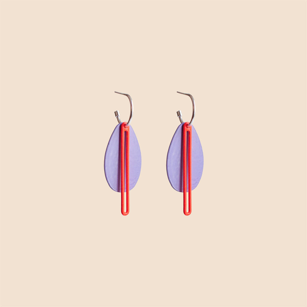 Oval Medium Earrings - Lilac/Chiclette